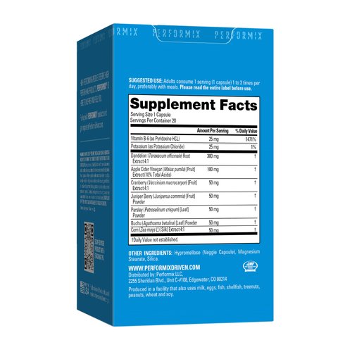 PERFORMIX SST Support Define Non-Simulant Diuretic - 60 Veggie Capsules - Reduce Water and Bloating - Support Urinary Tract Health & Full Body Cleanse with Dandelion Extract & Apple Cider Vinegar
