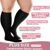 Laite Hebe Plus Size Compression Socks for Women and Men-3 pairs Wide Calf Knee High Support for Circulation