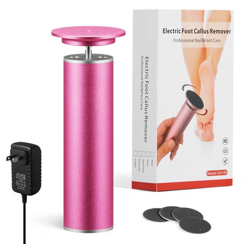 Professional Electric Foot File, Adjustable Rotatable Electronic Foot Dead Skin Remover Callus Remover Tool for Home & Nail Salon with 60 pcs Replacement Sandpaper Disk,Black