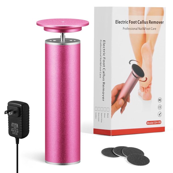 Professional Electric Foot File, Adjustable Rotatable Electronic Foot Dead Skin Remover Callus Remover Tool for Home & Nail Salon with 60 pcs Replacement Sandpaper Disk,Black