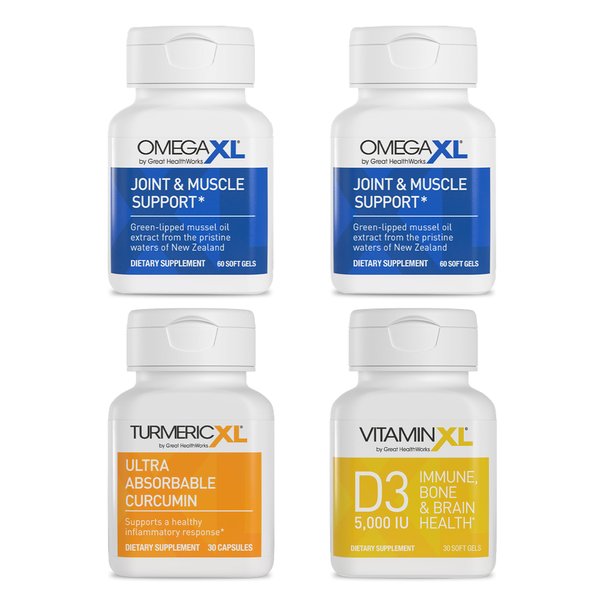 OmegaXL Immune Supporting Bundle - (2) 60 Count + TurmericXL + VitaminXL D3 - to Support Optimal Immune Health (Pack of 4)