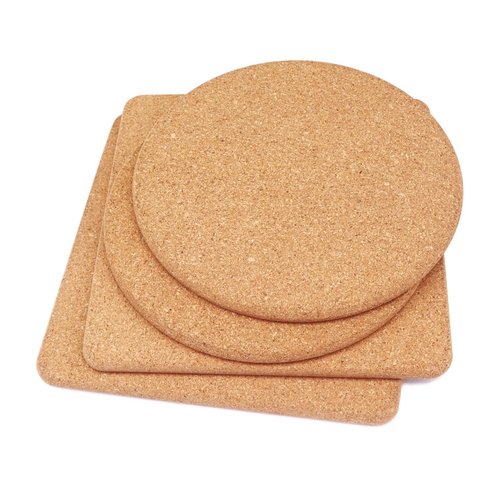 KITLAB Cork Trivet, High Density Fine Particle Thick Cork Trivets for Hot Dishes, 8 Inch Heat Resistant Cork Coaster, Cork Placemats Cork Hot Pads for Hot Pots and Pans, 4 Pcs