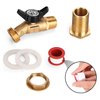 WADEO Brass Rain Barrel Spigot, Rain Barrel Quarter Turn Ball Valve Spigot with Bulkhead Fitting