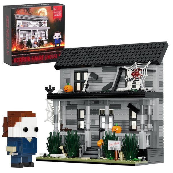 Horror Movie Halloween- Figure & House Building Blocks Kits, Collectible Decoration Building Toy, Present for Friends and Fans, Creative Stable Collectible Building Toy(586 Pieces)