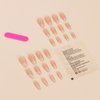 24Pcs Nude Gradient French Tip Press on Nails Medium Length Almond Shaped Artificial Acrylic Fake Nails TBRZTR Full Cover Reusable Glossy Nature French Coffin False Nails Glue on Nails for Women