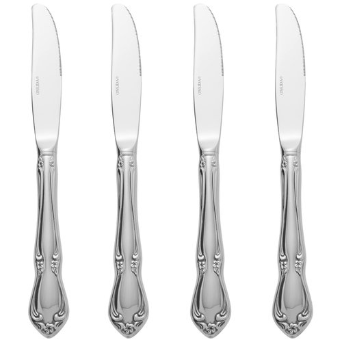 Oneida Chateau Fine Flatware Dinner Knives, Set of 4, 18/10 Stainless Steel