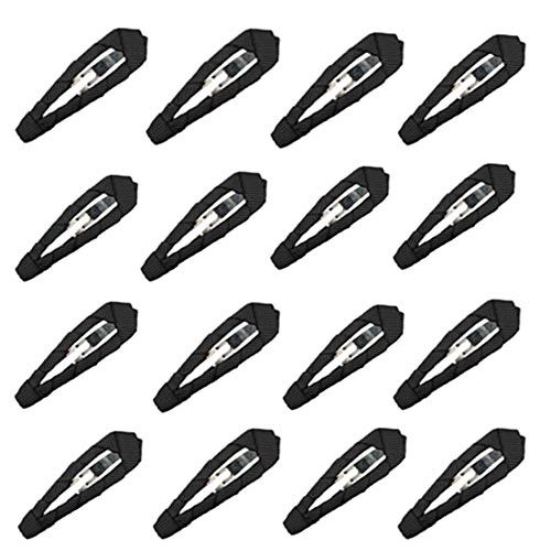 Women 2" Ribbon Wrapped Snap Clips, Barrettes (50pc 2"- Black)