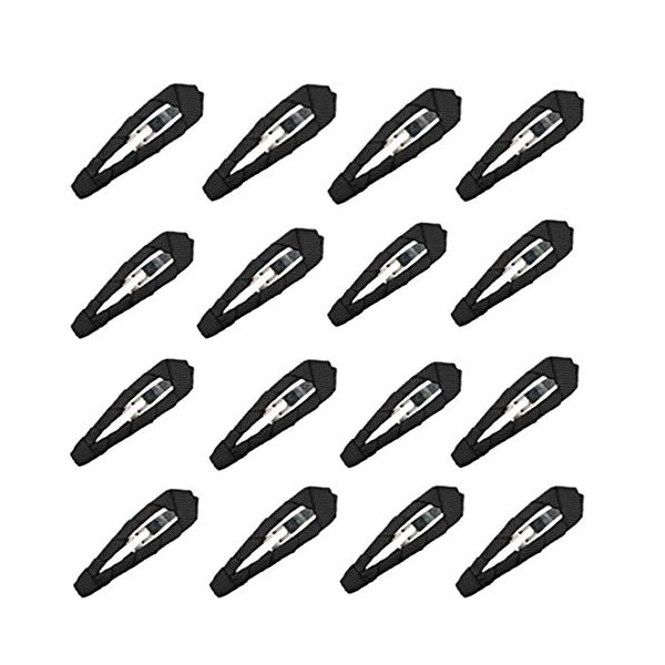 Women 2" Ribbon Wrapped Snap Clips, Barrettes (50pc 2"- Black)