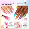 SAVILAND Fingernail Polish Set Quick-Dry : 20pcs Neon Bright Colors Nail Polish Kit Summer Regular Nail Polish Glitter Rainbow Toenail Polish with Castor Oil Base Glossy Matte Top Polish Nail Art Home