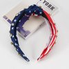 Lonext Independence Day Knotted Headband for Women Sparkly Rhinestone Embellished Hairbands Twist Turban Headband Elastic Wide Hair Hoop for Girls (American Flag Colors)