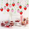 60 Pcs Strawberry Party Decorations Strawberry Hanging Swirl Berry First Birthday Banners Strawberry Foil Swirls Ceiling for Kids Girls Strawberry Baby Shower 1st Birthday Theme Party Favor Supplies