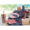 C.R. Gibson TW8-21994 Disposable Dinner Napkins and Guest Towels, 4.25'' x 8'', Red, White, and Blue American Flag, 16pcs