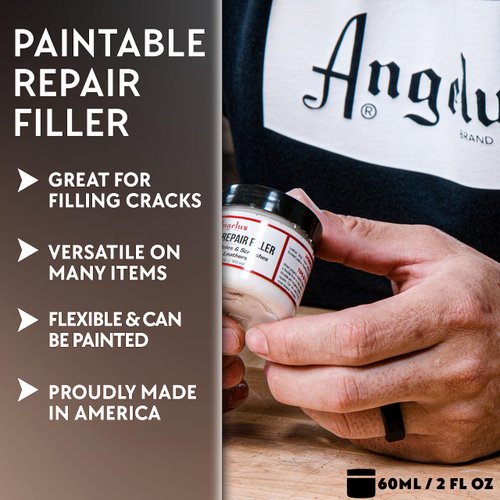Angelus Leather Filler for Filling or Repairing Holes, Tears, Cracks, Scratches, for Leather Car Seats, Furniture, Shoes- Flexible - 2oz