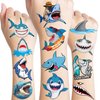 101 PCS Shark Temporary Tattoos Sticker Sea Animal Fish Under The Sea Ocean Birthday Party Decorations Decor Favors Supplies Gifts Boys Girls Baby Shower Cute Fake Tattoo School Reward Themed