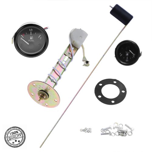 Zreneyfex 12V Universal 2" 52mm Car Fuel Level Gauge Meter w/Fuel Sensor E-1/2-F Pointer