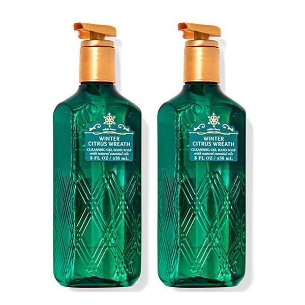 Bath and Body Works Cleansing Gel Hand Soap 8 Ounce 2-Pack (Winter Citrus Wreath)