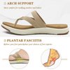 COFACE Womens Orthopedic Flip Flops Ladies Slip On Athletic Yoga Mat Memory Foam Cushion Thong Sandals Summer Beach Pool FlipFlops Sandles Comfy Plantar Fasciitis Arch Support Beige Size 8
