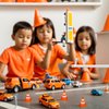 jarbins 14Pcs Mini Traffic Cones Miniature Traffic Cones for Kids Construction Party Favors Traffic Signs Small Orange Cones for Cake Pretend Play Educational Toys for Toddler