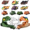 XAZASTOV 12 PCS Dinosaur Toys for 2 3 4 5 Year Old Boys, Ejection Dinosaur Vehicles & Dino Catapult Launchers & Pull Back Cars, Toddler Toys for 2 3 4 5 6 Year Old Boys
