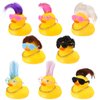 Guiqulai 24 Set Mini Rubber Ducks with Wig Necklace and Sunglasses, Rubber Squeaky Ducks Bath Toys Small Rubber Duckies Bulk Cute and Funny Bathtub Toys for Birthday Shower Party Favor