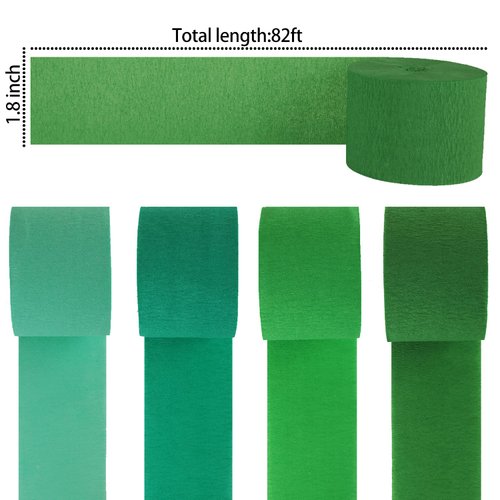 Crepe Paper Streamers St.Patrick's Day Party Streamer 8 Rolls Green Party Streamer for Various Birthday Wedding Festival Party Decorations