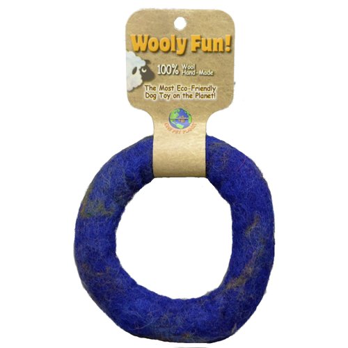 One Pet Planet Wool Dog Toy, 5-Inch, Blue