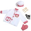 Naichuo Kids Chef Costume Dress Up Set, Pretend Role Play Chef Outfit with Realistic Accessories for Boys Girls Ages 3+