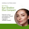 Honeybee Gardens Mini Skinny Duo Eye Shadow Compact in Tippy Taupe and Canterbury, Longlasting, Refillable & Customizable, Vegan, 26mm Pans