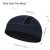 Skull Cap Helmet Liner Beanie, Cooling Mesh Cycling Running Hat for Men Women, Fits Under Helmets (Black & Dark Blue)