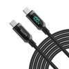 SOOPII 100W 10ft USB C to USB C Cable Fast Charge, Nylon Braided Cable with LED Display for lPhone 15/15 Pro/15 Plus/15 Pro Max,lPad Air,MacBook Pro,Galaxy S24/S23, Pixel, LG (Black)