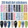 WOKOTO 20 Sheets Gradient Nail Polish Stickers Marble Nail Stickers Full Nail Wraps for Women Nails Gel Nail Strips Peel and Stick Nail Polish Stickers for Nails Gel Nail Stickers Nail Gel Stickers