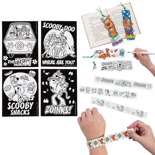 Fun Express Bulk 144 Pieces Color Your Own Scooby-Doo! Craft Kit Activities