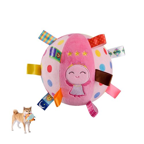 Nicoone Soccer Ball for Dogs with Tabs, Dog Toys Soccer Ball with Straps, Chimes,Interactive, Durable, Indoor&Outdoor Dog Toys, Puppy Birthday Gifts