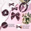 DEEKA School Uniform Plaid Hair Bows & Knotted Plaid Headband & Scrunchies Fable Hair Bow Set Alligator Clips for Toddler Girls Hair Accessories for Little School Girls (Burgundy)