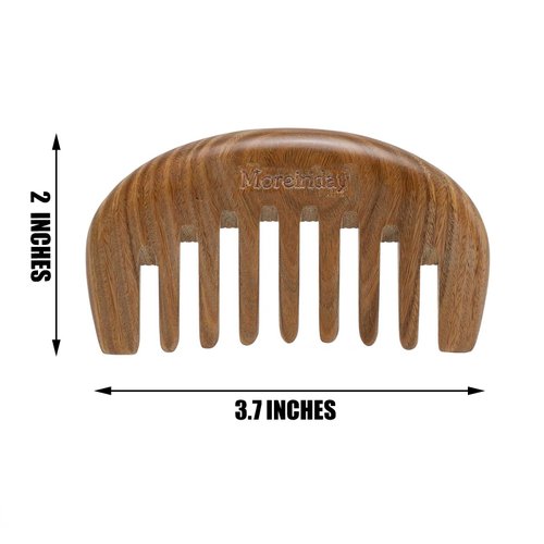 The Moreinday Wide Tooth Wooden Scalp Detangling Hair Comb for Women and Men - Green Sandalwood