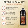 KINGMING Dark Brown Hair Dye Shampoo for Gray Hair 3 in 1 - Champu Con Tinte Para Canas- Herbal Ingredients Instant Color Shampoo Hair Dye for Women & Men 100% Coverage Shampoo 500ml【Dark Brown】