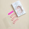 24Pcs White French Tip Press on Nails Short Petite Fake Nails Square Shaped Acrylic Glue on Nails Reusable Stick on Nails Nude Pink False Nails Glossy Designs for Women Girls DIY Manicure Decorations
