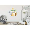 Custom Name Jungle Animals Wall Decal - Baby Safari Zoo Animals Series Theme Wall Art Decal - Wall Decal for Nursery Bedroom playroom Decoration (Wide 30"x29" Height)