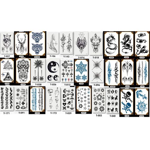PowerTRC Temporary Tattoos for Adults And Kids | Waterproof Temporary Fake Tattoos | Many Different Designs And Symbols