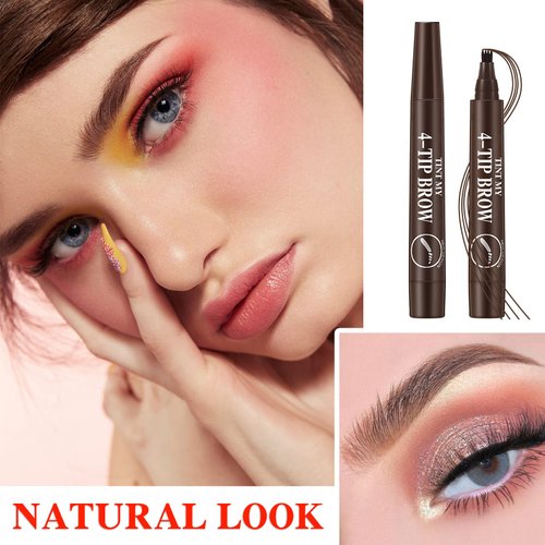 3P Eyebrow Tattoo Pen,Eyebrow Pencil Waterproof Eyebrow Microblading Brow Pen,Brow Pencil,Long Lasting Eyebrow Makeup,Creates Natural Looking Perfect Brows （Dark Brown）