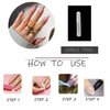 MISUD Almond Press on Nails Medium Stiletto Fake Nails Glossy Glue on Nails Fall Brown French Tip Acrylic Nails Autumn Stick on False Nails with Design 24 pcs