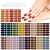 YECIRALA 20 Sheets 280 Pcs Fall Nail Polish Stickers Full Nail Wraps Brown Orange Gel Nail Strips Press On Nails Nail Polish Strips Stick On Nails Polish Wraps Gel Nail Stickers for Nail Art Wraps