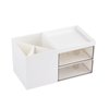 LETURE Office Desk Organizer with drawer, Office Supplies and Desk Accessories, Business Card/Pen/Pencil/Mobile Phone/Stationery Holder Storage Box (White)
