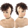 KRSI Afro High Puff Hair Bun Ponytail Drawstring With Bangs Synthetic Light Brown Spring Curly Mohawk Kinkys Wigs Curly Fauxhawks Pony Tail Clip in on Ponytail Hair Extensions for Black Women(1B/33#)