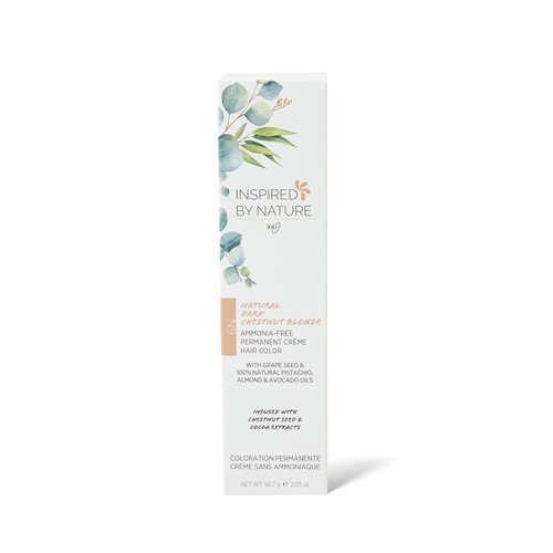 ion Ammonia-Free Permanent Hair Color Natural Dark Chestnut Blonde 6N, made from 100% naturally-derived polymers, cruelty free, vegan, PPD free, recyclable packaging, 2.05 oz