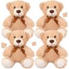 Civaner 4 Pack 14 Inches Valentine's Day Bear Plush Stuffed Animals Cute Soft Bears Gifts Bulk for Girls Boys Girlfriend(Light Brown)