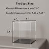 HEMYLU Acrylic Display Case with Black Base, Self-Assembly Clear Acrylic Display Box with Lid, 6 Inch (L&W) X 7.8 Inch (H) Cube Countertop Box for Collectibles, Organization & Showcase (6x6x7.8 inch)