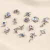 16 Styles Luxury Moon Star Nail Charms for Acrylic Nails Alloy Rhinestone Star Moon Nail Art Charms 3D Bow Butterfly Silver Nail Charms Y2k Nail Accessories Metal Nail Jewels for Nail Art Supplies