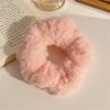 7 Pcs Hair Scrunchies Rabbit Furry Hair Ties Pom Elastic Hair Bobbles Rope Fluffy Ponytail Holder Ball Hair Band for Women Girls Hair Accessories-076-Pink