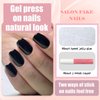 Bellelfin 240Pcs Square Press on Nails Short, Glossy Round Black Fake Nails Full Cover Glue on False Nails Solid Color Acrylic Nail Press ons for Women Girls Artificial Fingernails